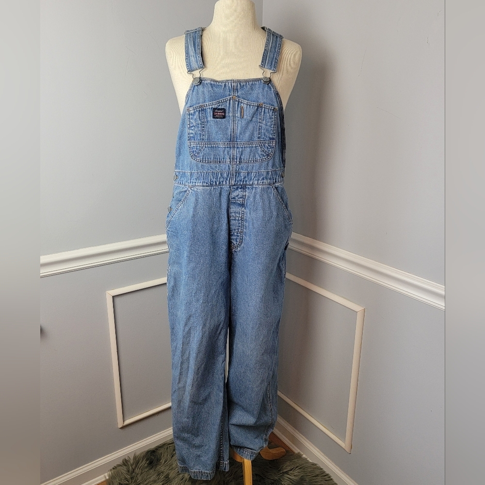 UNION‎ BAY Y2K 90s Blue Medium Wash Retro Straight Leg Bib Carpenter Overalls M